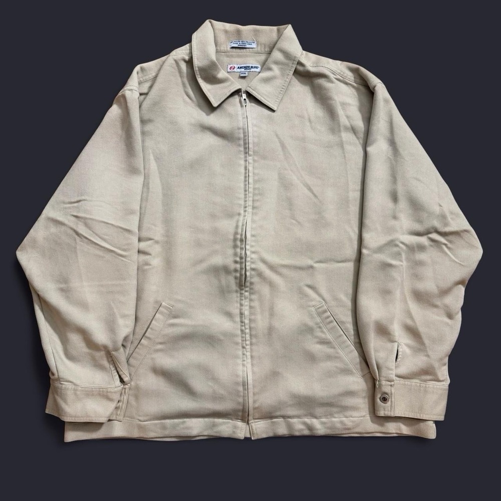 Vintage Anchor Blue Khaki Full Zip Jacket Men's Size 2XL Y2K 2000s Skate Street